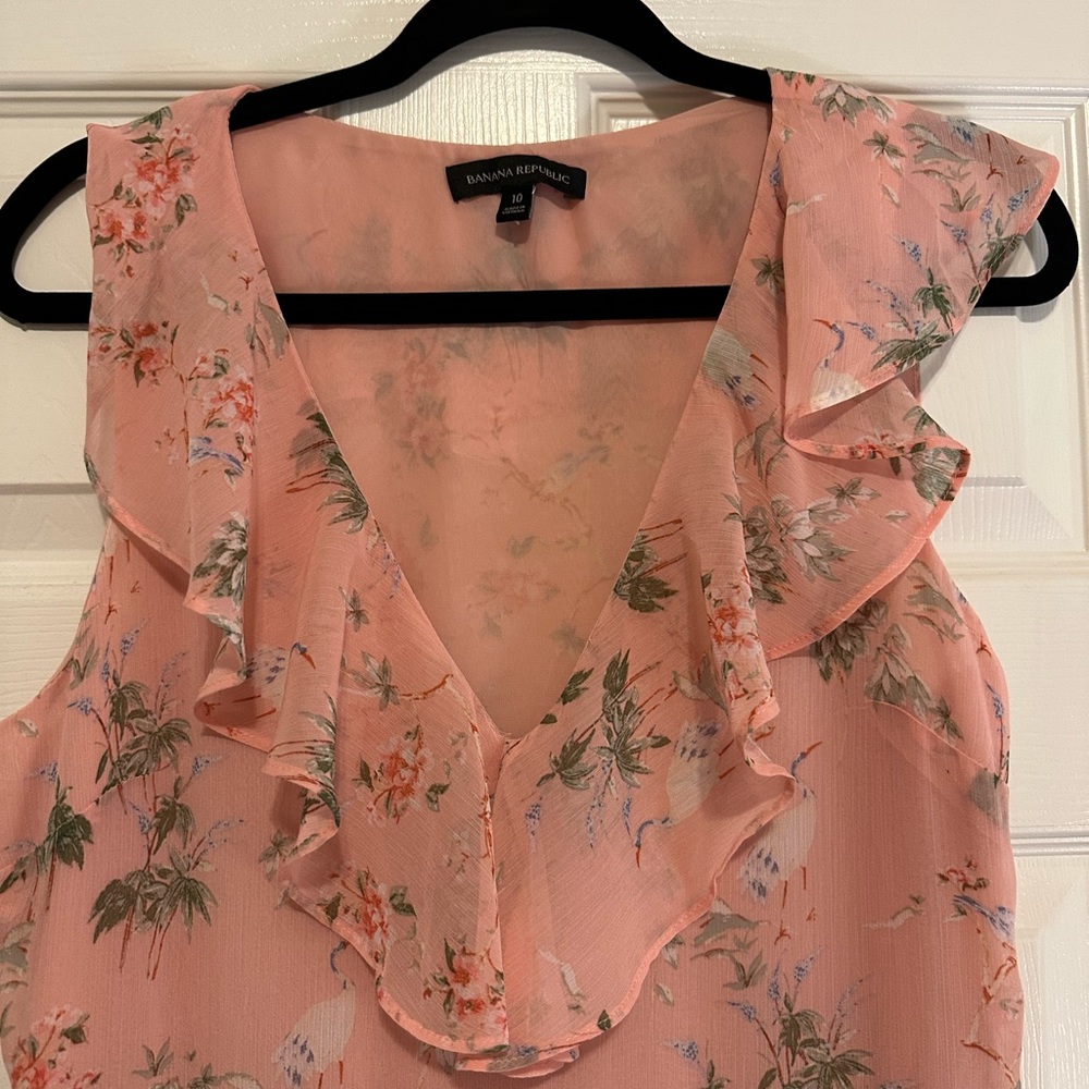 Banana Republic pink flowy dress size 10